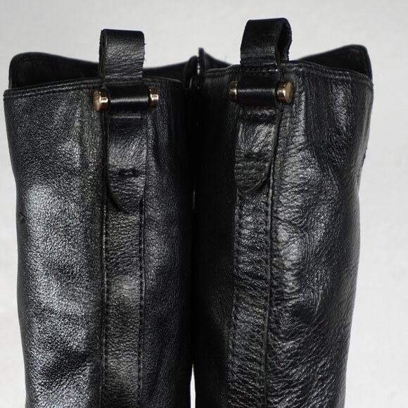 Women's Aldo Black Leather Knee High Low Heel Long Fashion Riding Boots 6 - Picture 8 of 10